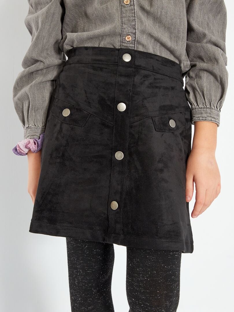 Stradivarius - Gonna pantalone avvolgente in pelle sintetica nera