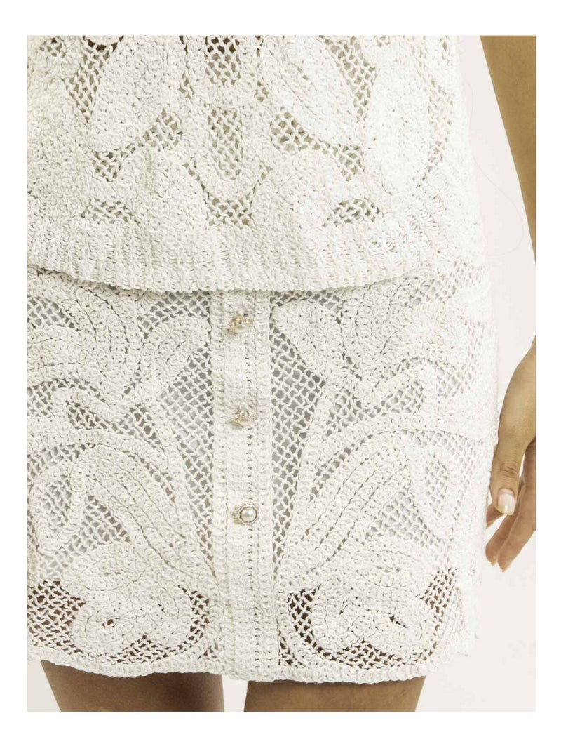 Gonna in pizzo XORETTE Bianco - Kiabi