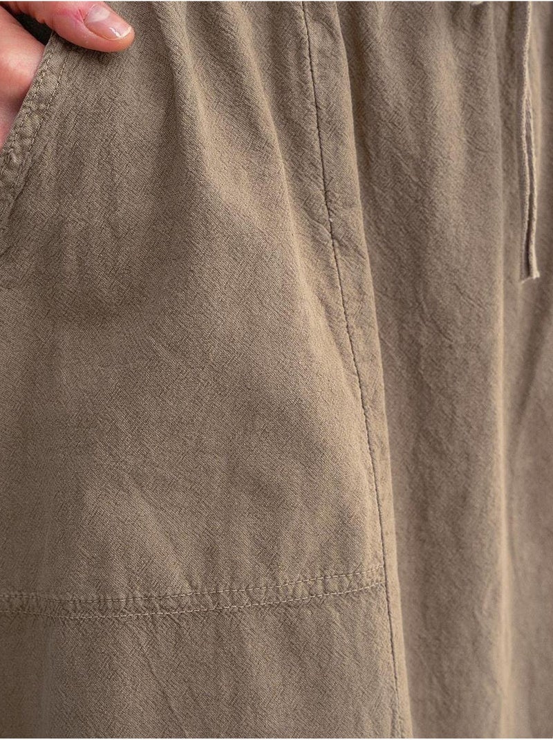 Gonna in popeline a vita alta con dettaglio coulisse mixray Beige argilla - Kiabi