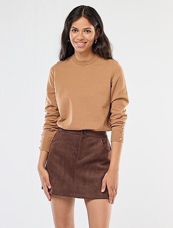 Gonna in simil suede con shorts interni