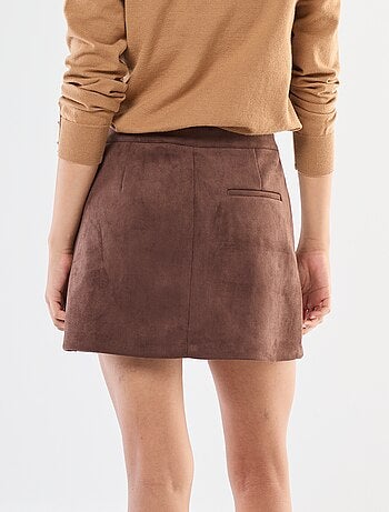 Gonna in simil suede con shorts interni