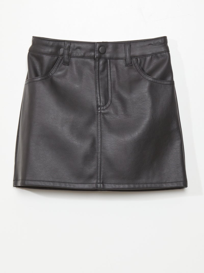 Gonna in similpelle nero - Kiabi