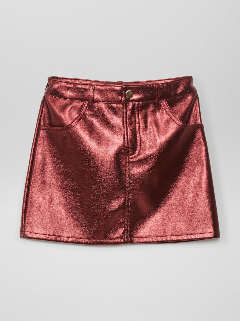 Gonna in similpelle ROSSO - Kiabi