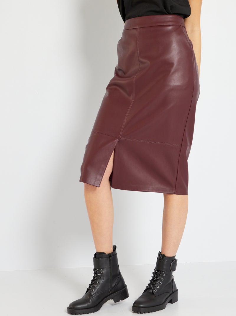 Gonna in similpelle rosso - Kiabi