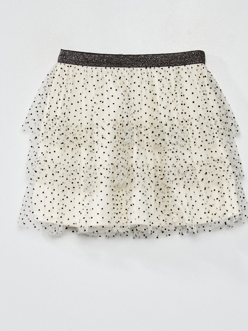 Gonna in tulle motivo a pois BEIGE - Kiabi