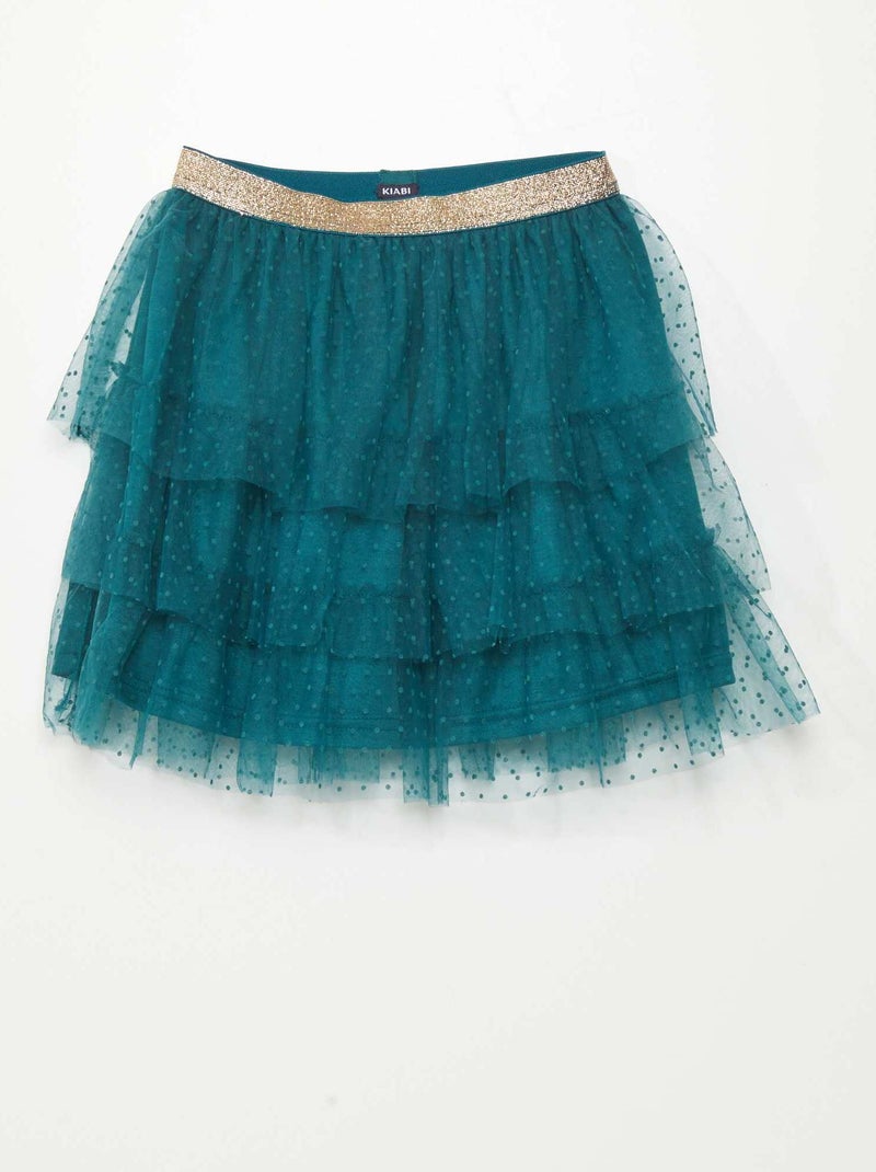Gonna in tulle motivo a pois VERDE - Kiabi