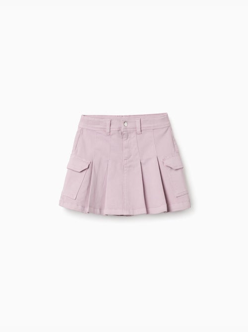 Gonna in twill con pieghe e tasche cargo - Kiabi
