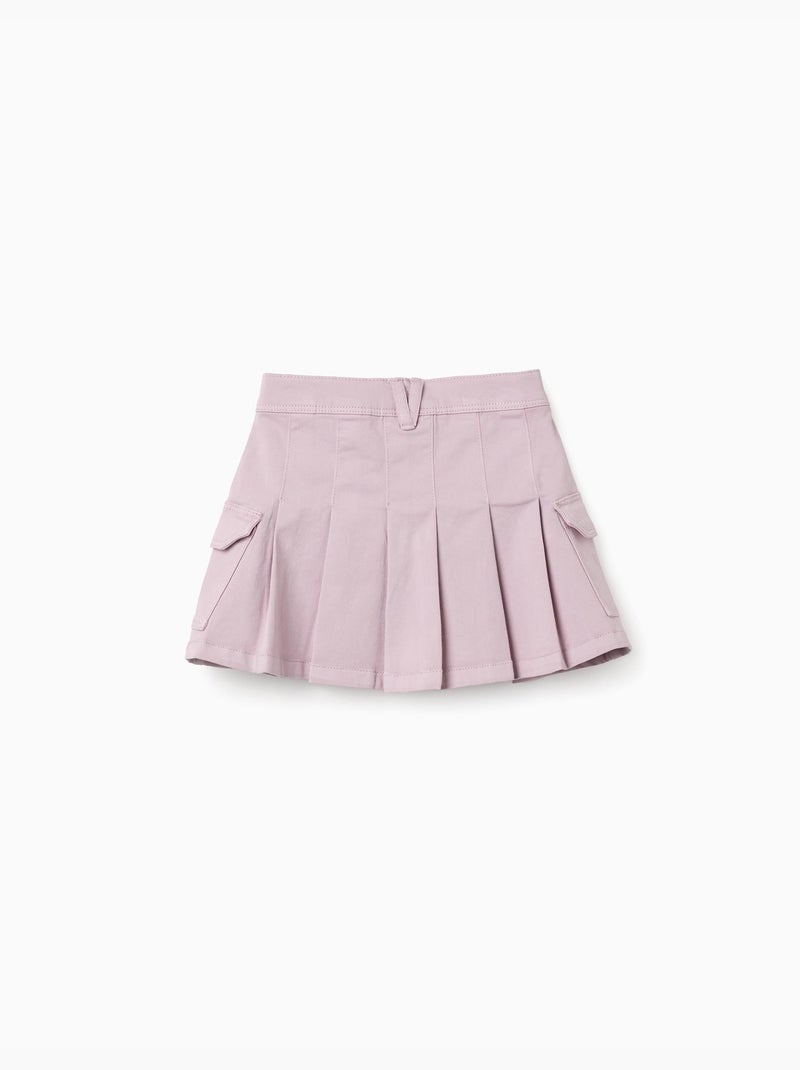 Gonna in twill con pieghe e tasche cargo Malva lilla - Kiabi