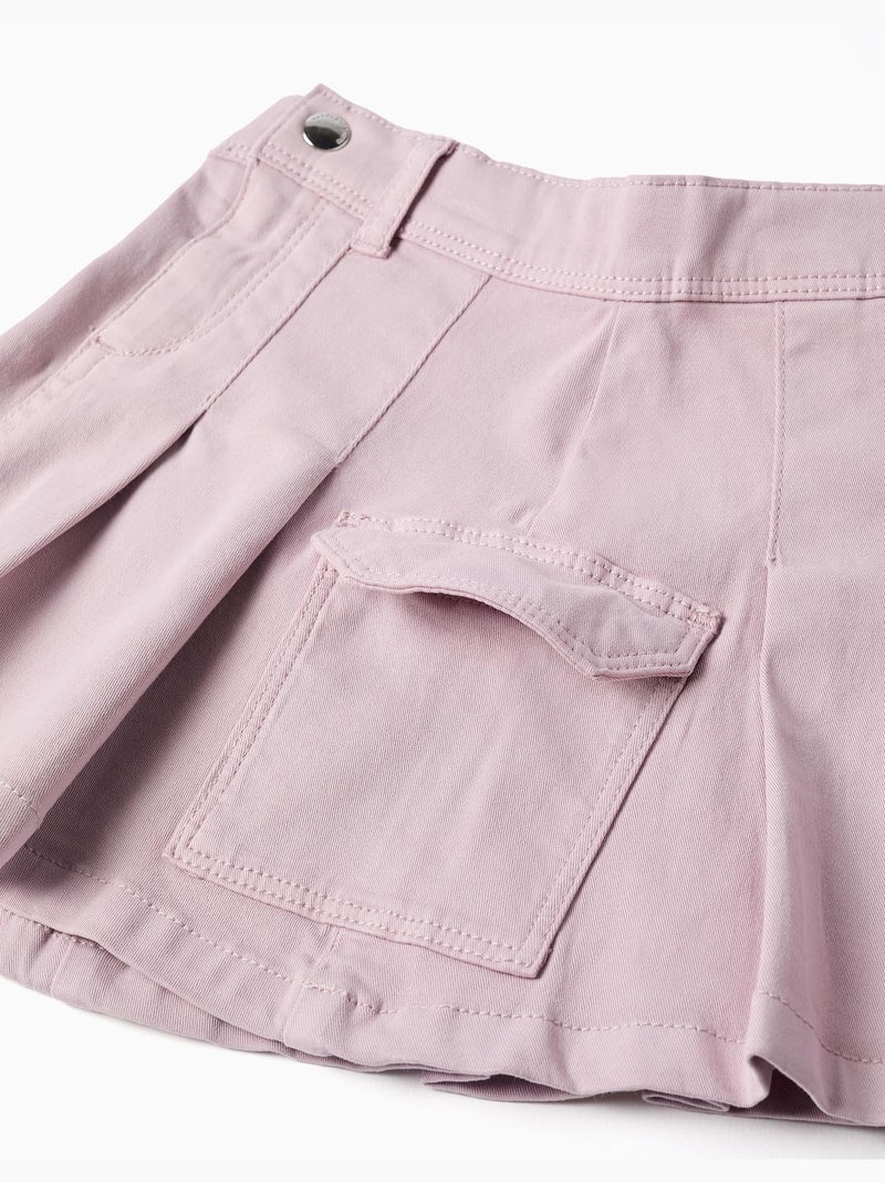 Gonna in twill con pieghe e tasche cargo Malva lilla - Kiabi