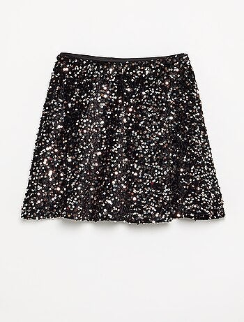 Gonna in velluto con paillettes