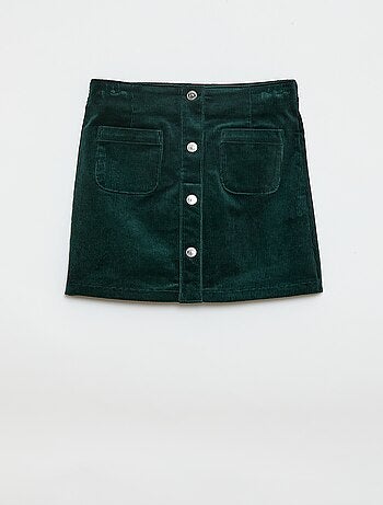 Gonna in velluto taglio corto e dritto