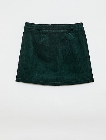 Gonna in velluto taglio corto e dritto