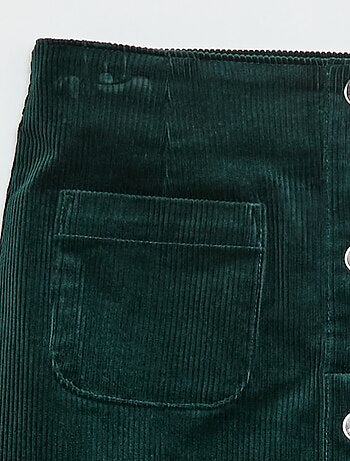 Gonna in velluto taglio corto e dritto