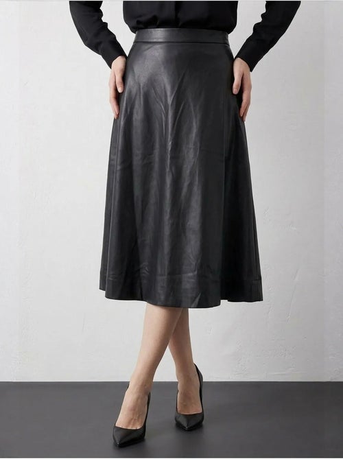 Gonna longuette a trapezio in similpelle a vita alta my fashion - Kiabi