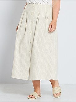 Gonna longuette in lino e cotone - Kiabi
