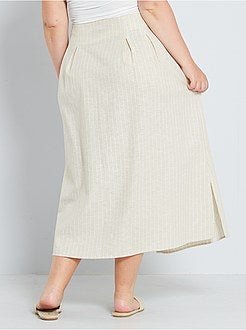 Gonna longuette in lino e cotone - Kiabi