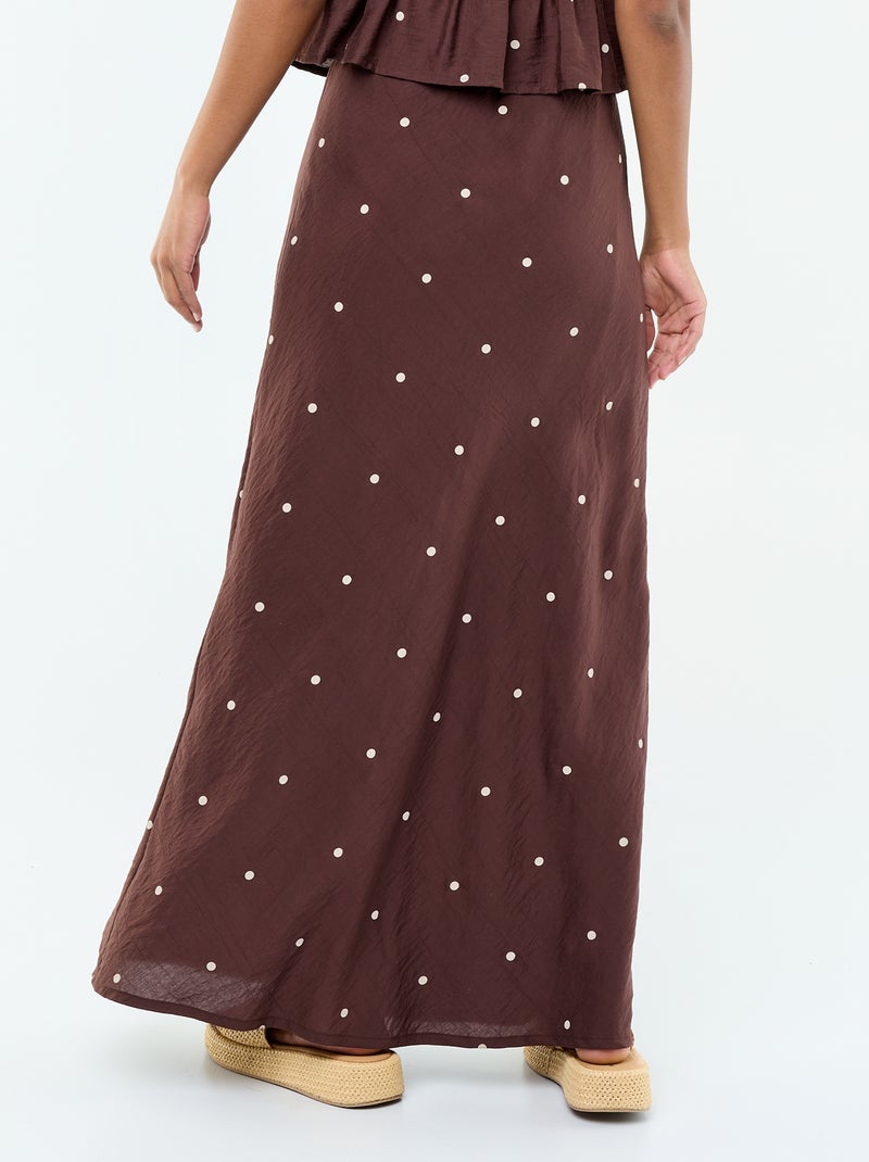 Gonna lunga a pois Marrone - Kiabi