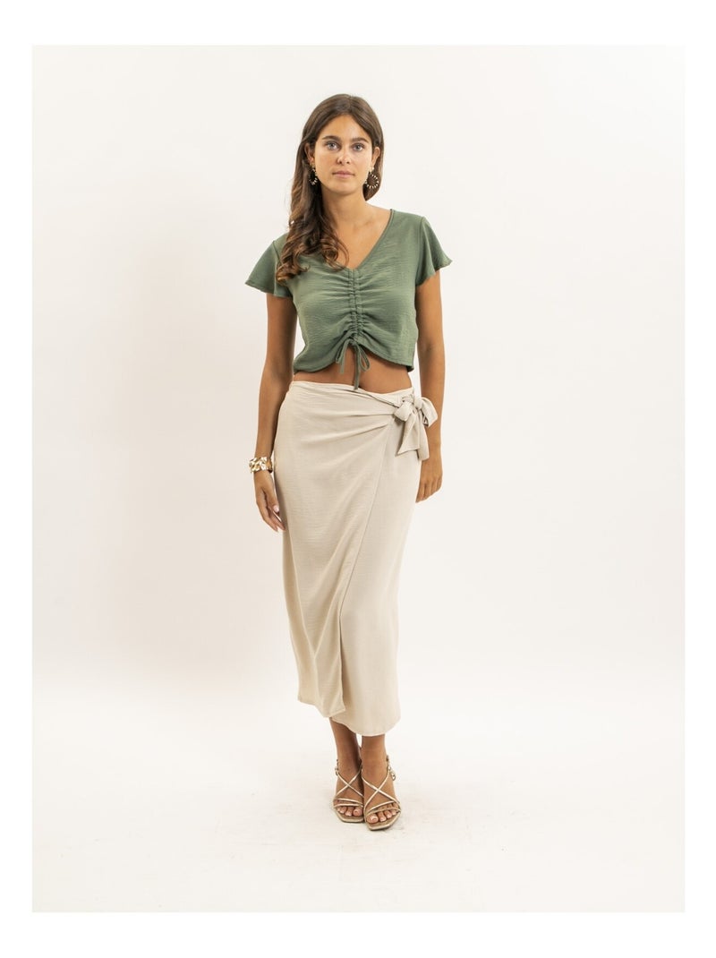 Gonna lunga a portafoglio XAMALA Beige - Kiabi