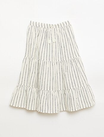 Gonna lunga a righe con balze