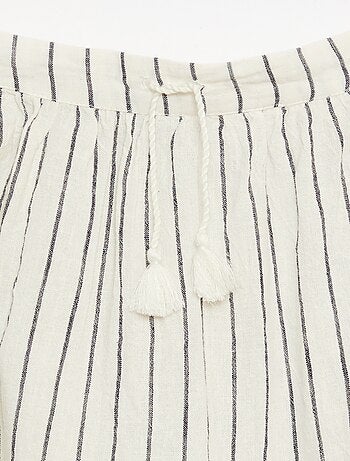 Gonna lunga a righe con balze