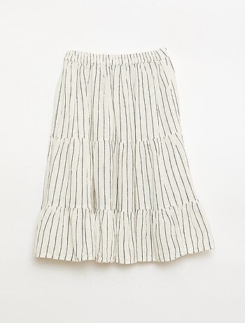 Gonna lunga a righe con balze