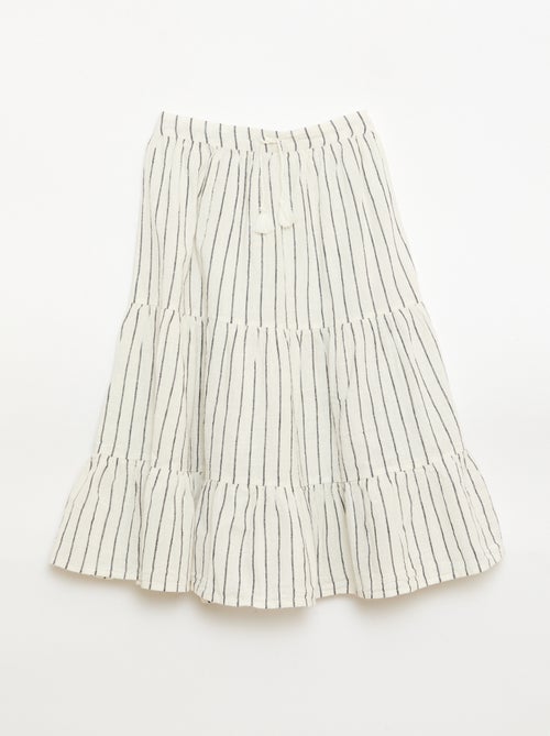 Gonna lunga a righe con balze - Kiabi