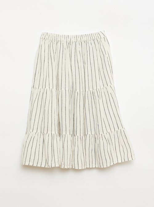 Gonna lunga a righe con balze - Kiabi