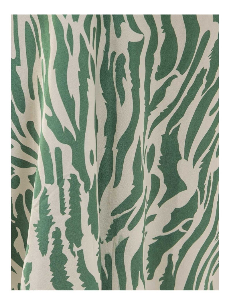 Gonna lunga con motivo zebrato XORANIA Verde - Kiabi