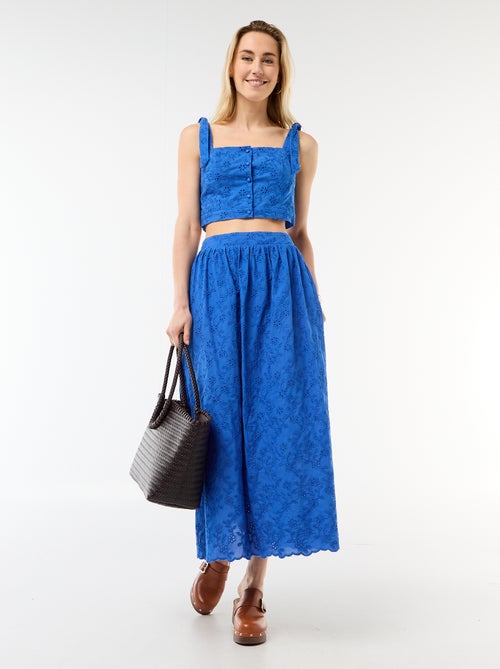 Gonna lunga con ricamo inglese - Kiabi