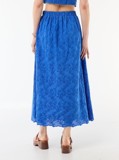 Gonna lunga con ricamo inglese - Kiabi