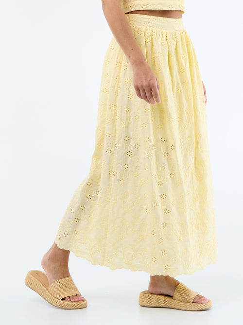 Gonna lunga con ricamo inglese - Kiabi