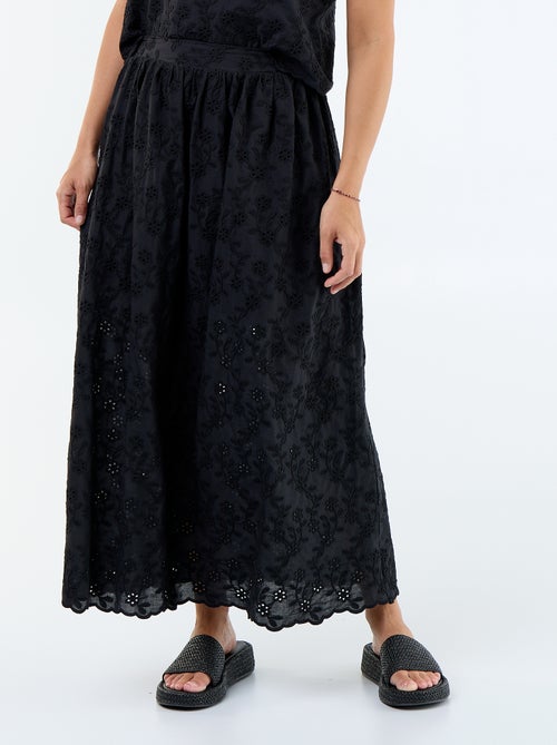 Gonna lunga con ricamo inglese - Kiabi