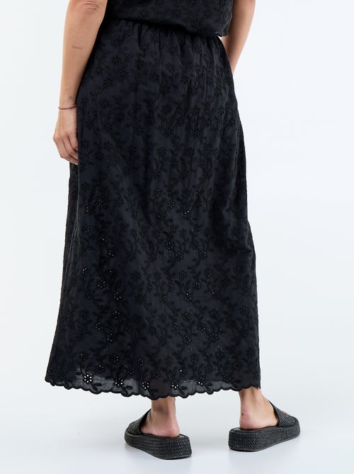 Gonna lunga con ricamo inglese - Kiabi