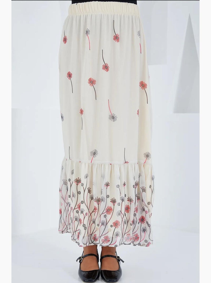 Gonna lunga con stampa floreale bdart Beige argilla - Kiabi