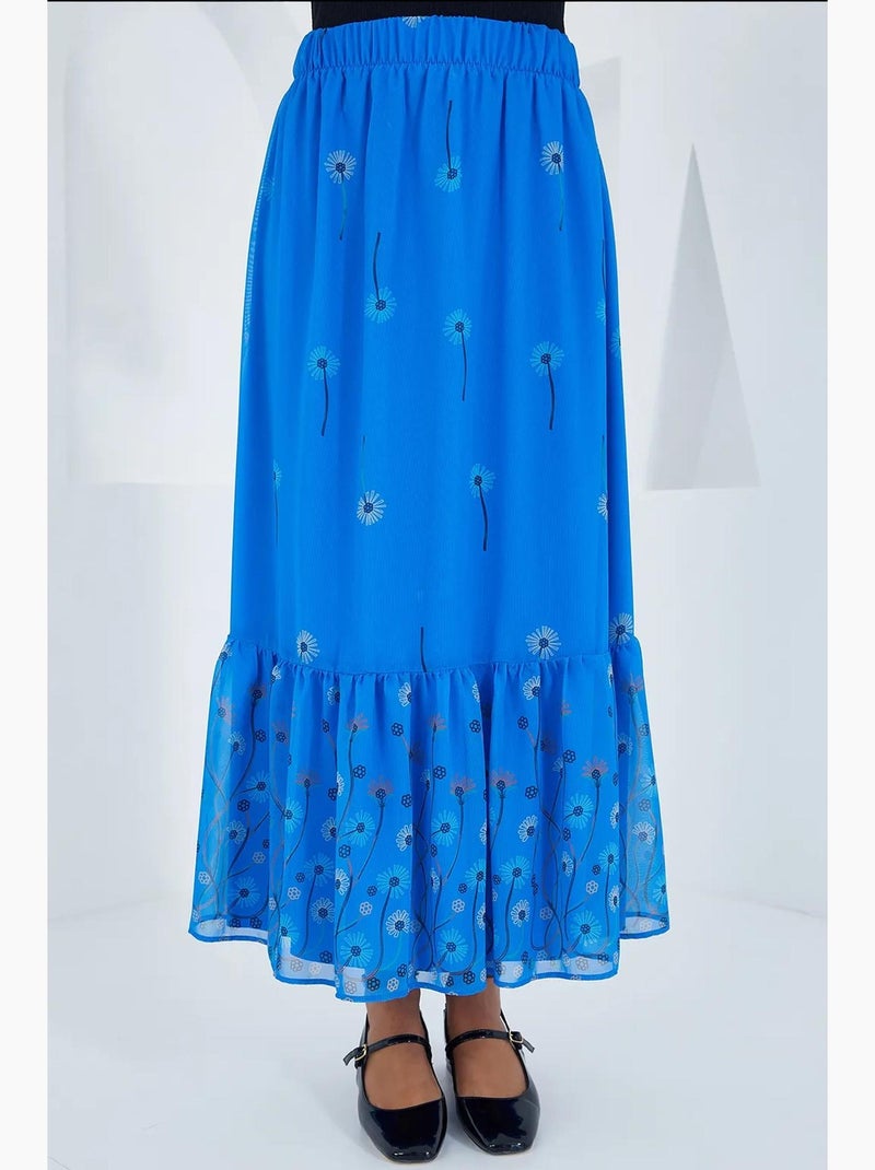 Gonna lunga con stampa floreale bdart Blu cobalto - Kiabi