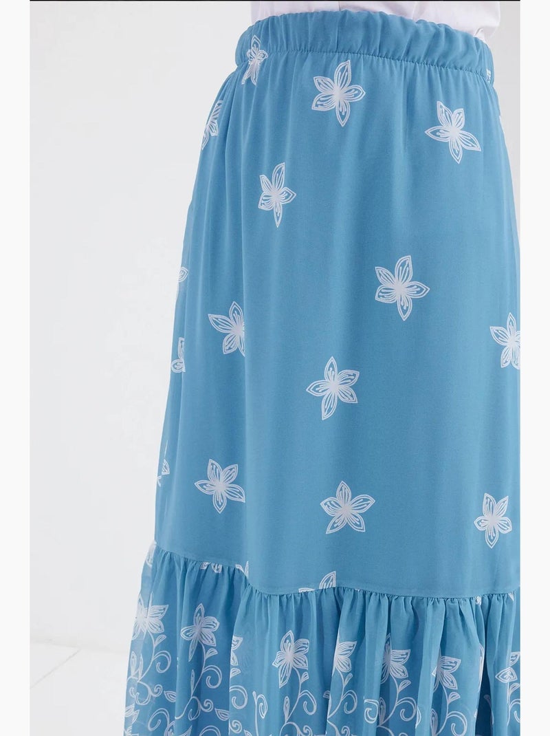 Gonna lunga con stampa floreale bdart Blu zaffiro - Kiabi
