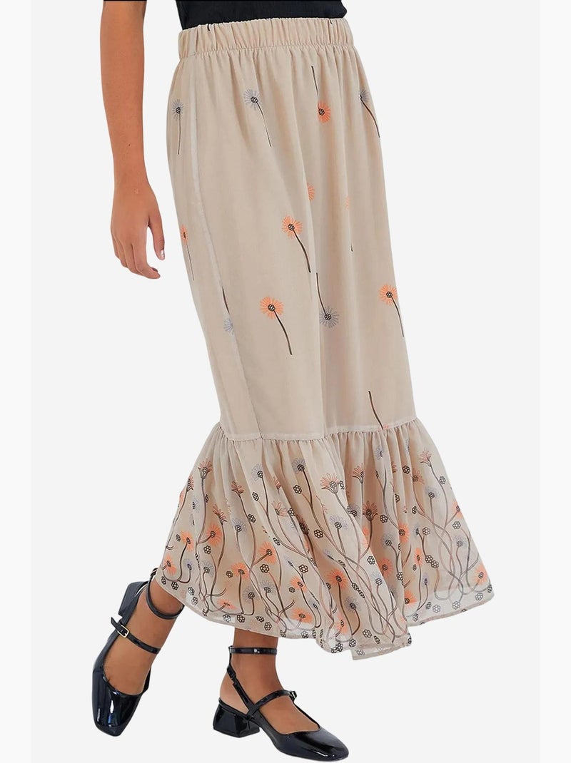 Gonna lunga con stampa floreale bdart Crema - Kiabi