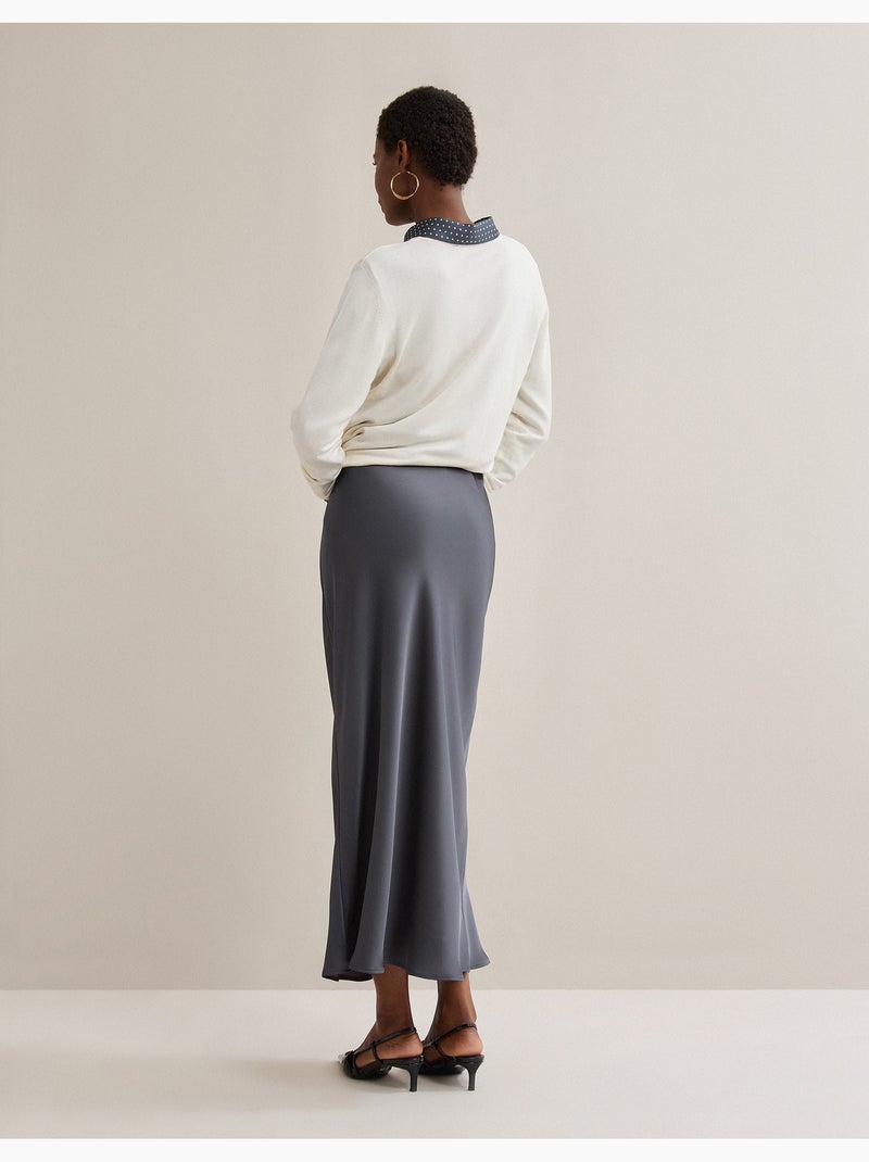 Gonna lunga di raso, MO Fashion Grigio - Kiabi