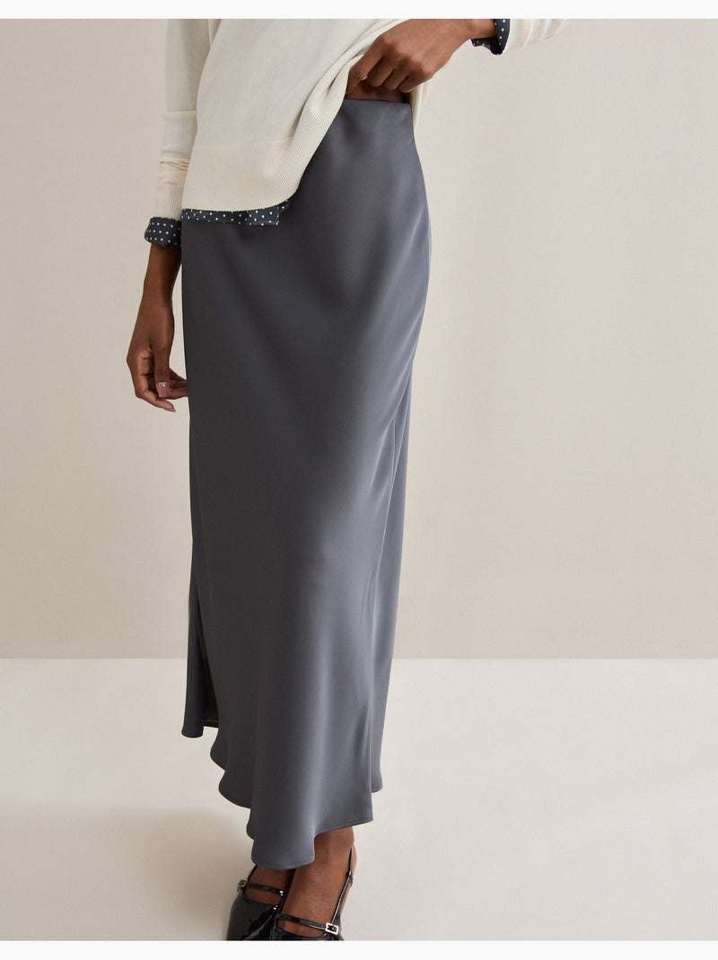 Gonna lunga di raso, MO Fashion Grigio - Kiabi