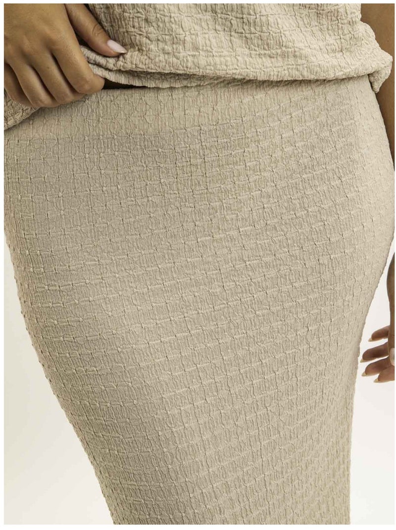 Gonna lunga goffrata XABITA Beige - Kiabi