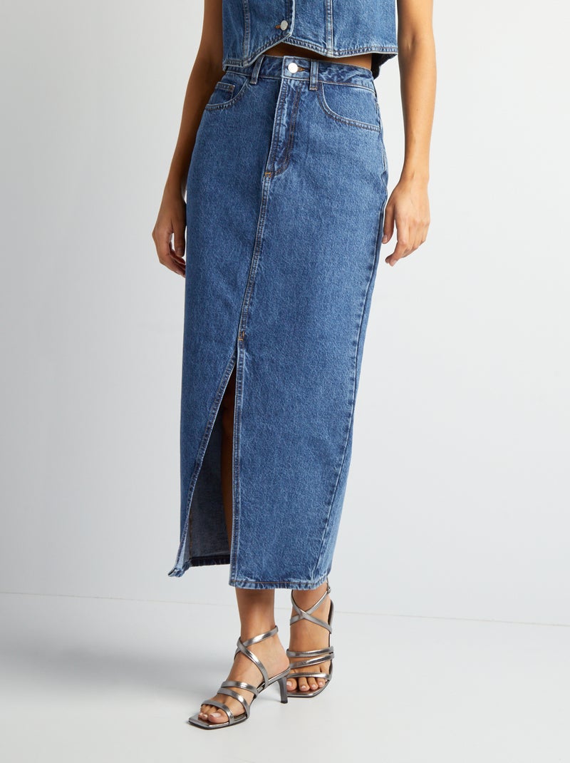 Gonna lunga in denim BLU - Kiabi