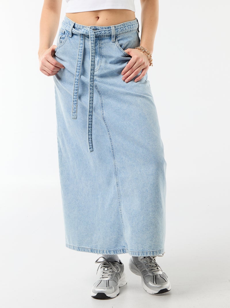Gonna lunga in denim Blu - Kiabi