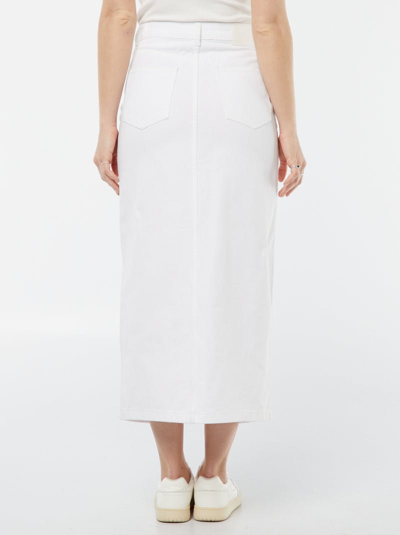 Gonna lunga in jeans Bianco - Kiabi