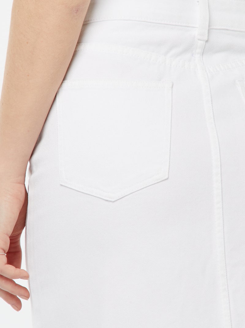 Gonna lunga in jeans Bianco - Kiabi