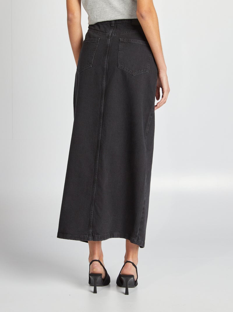 Gonna lunga in jeans GRIGIO - Kiabi