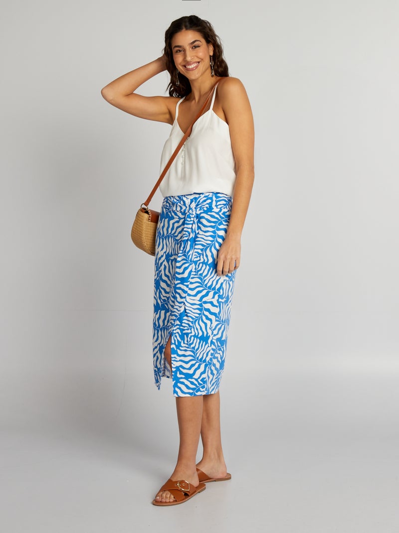 Gonna lunga in lino BLU - Kiabi