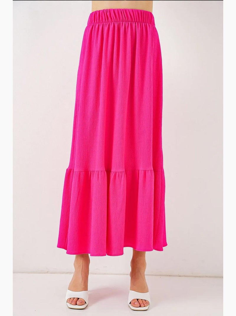 Gonna lunga in maglia bdart Rosa fluo/Solinotes - Kiabi