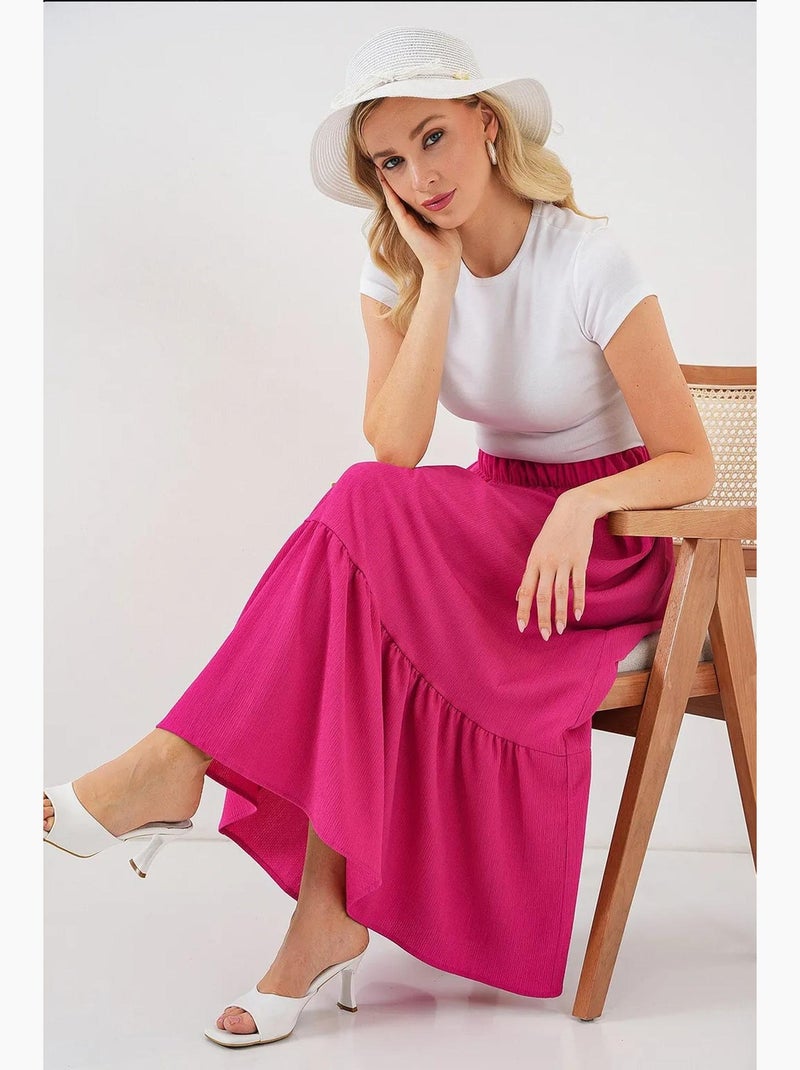 Gonna lunga in maglia bdart Rosa fucsia - Kiabi
