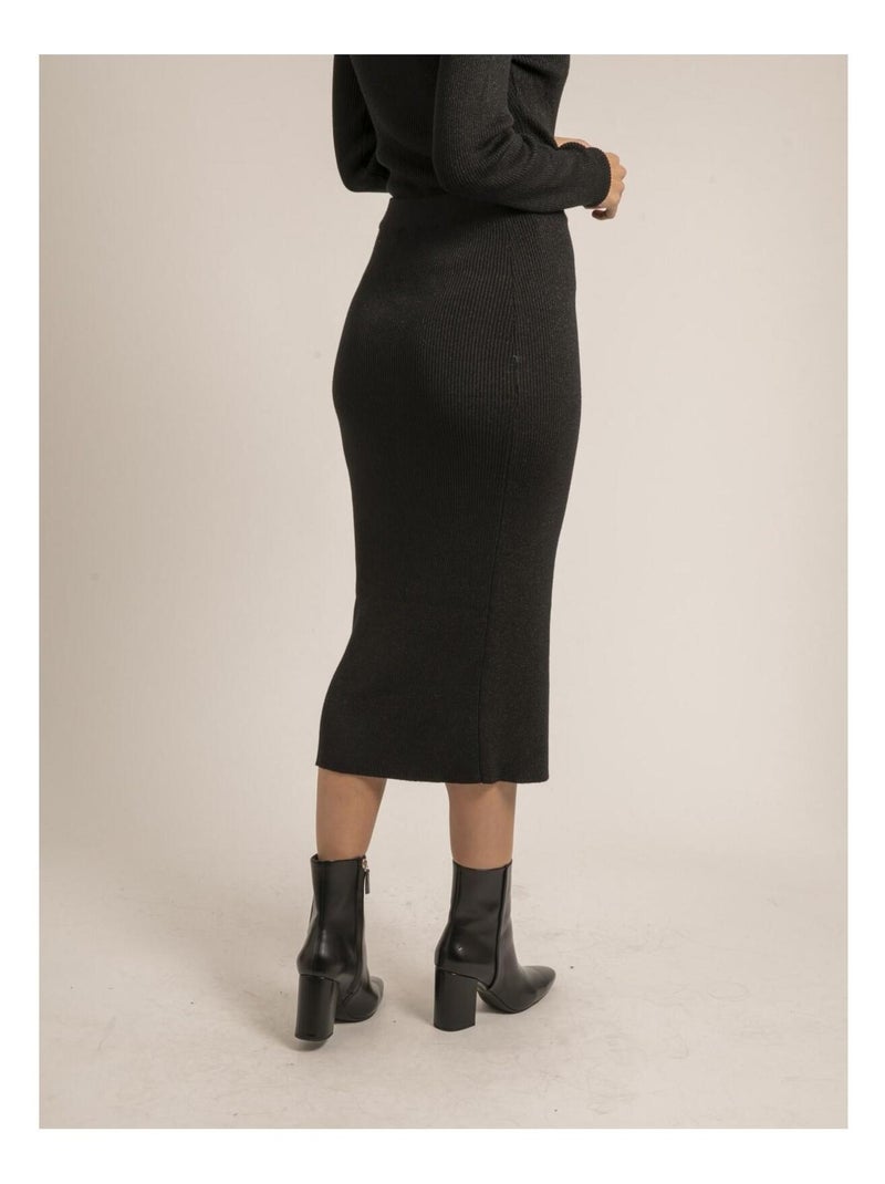 Gonna lunga in maglia XOTELLE Nero - Kiabi