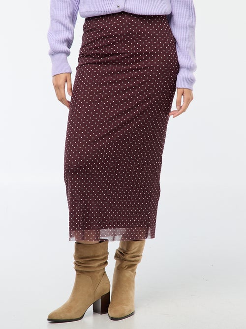 Gonna lunga in mesh a pois - Kiabi